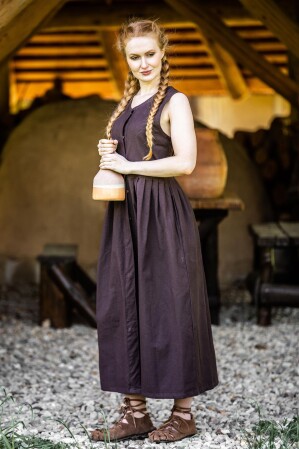 Abito contadino medievale "Arlette" Marrone S