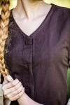 Robe paysanne médiévale "Arlette" Marron M