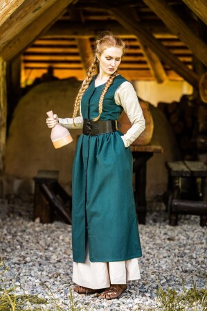 Medieval peasant dress "Arlette" Green L