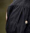 Ärmelloses Stehkragen-Schnürhemd "Louis" Schwarz S