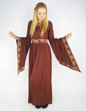 Précieuse robe en viscose bordeaux Rouge L