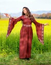 Précieuse robe en viscose bordeaux Rouge M