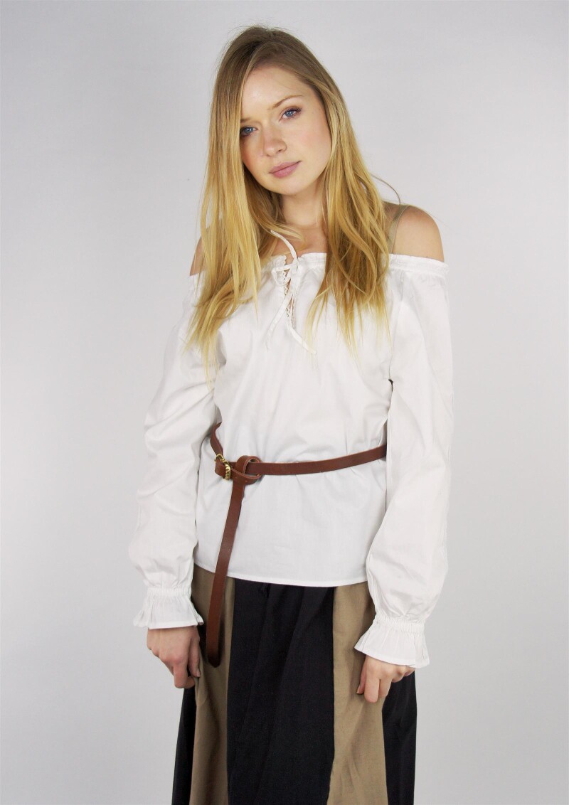 Medieval blouse with lace "Bettina" White XXL