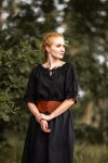 Blouse médiévale à manches courtes "Sandra" Noir L