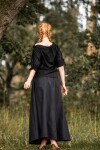Medieval short sleeve blouse "Sandra" Black XXL
