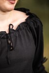 Medieval short sleeve blouse "Sandra" Black XXL
