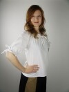 Blusa medieval de manga corta "Sandra" Blanco M