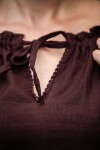 Blusa medieval de manga corta "Sandra" Marrón oscuro XL