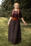 Medieval short sleeve blouse "Sandra" Dark brown XXL