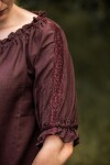 Medieval short sleeve blouse "Sandra" Dark brown XXXL