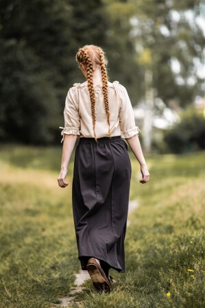 Mittelalter Kurzarmbluse "Sandra" Hanffarben XS