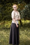 Mittelalter Kurzarmbluse "Sandra" Hanffarben XS