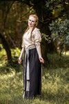 Mittelalter Kurzarmbluse "Sandra" Hanffarben XS