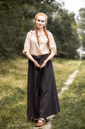 Camicetta medievale a maniche corte "Sandra" Colori canapa S