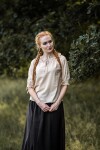 Camicetta medievale a maniche corte "Sandra" Colori canapa S