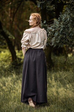 Blouse médiévale à manches courtes "Sandra" Chanvre L