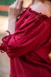 Blouse médiévale à manches courtes "Sandra" Rouge M