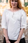 Blusa medieval de manga corta "Sandra" Natural S