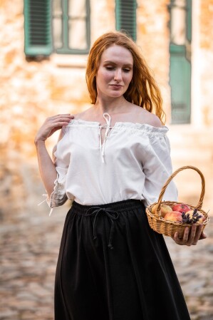 Medieval short sleeve blouse "Sandra" Natural XXXL