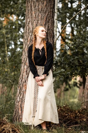 Blusa medieval con encaje "Bettina" Negro XS