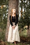 Blusa medieval con encaje "Bettina" Negro XS