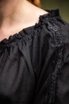 Blusa medieval con encaje "Bettina" Negro XS