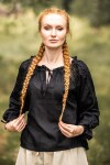 Mittelalterbluse mit Spitze "Bettina" Schwarz M