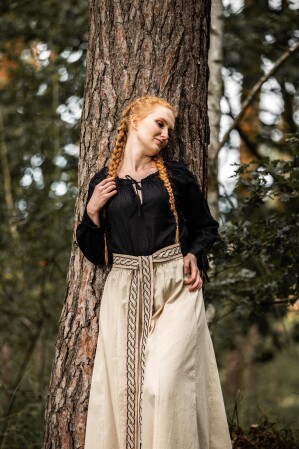 Blusa medieval con encaje "Bettina" Negro XL