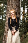 Blusa medieval con encaje "Bettina" Negro XL