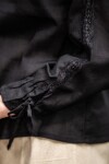 Blusa medieval con encaje "Bettina" Negro XL