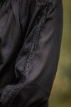 Blusa medieval con encaje "Bettina" Negro XL