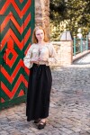 Blouse médiévale avec dentelle "Bettina" Chanvre S