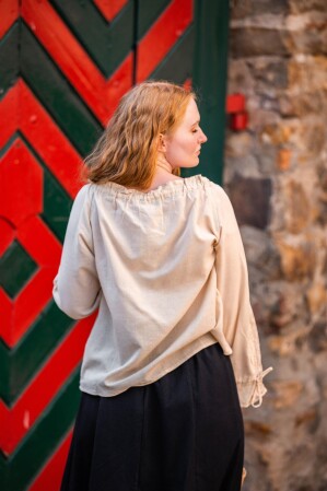 Medieval blouse with lace "Bettina" Hemp XL