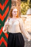 Medieval blouse with lace "Bettina" Hemp XL