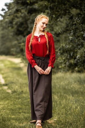 Blusa medieval con encaje "Bettina" roja S