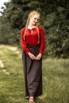 Blusa medieval con encaje "Bettina" roja S