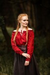 Medieval blouse with lace "Bettina" Red XXL