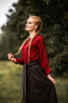 Medieval blouse with lace "Bettina" Red XXL