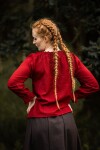 Medieval blouse with lace "Bettina" Red XXL