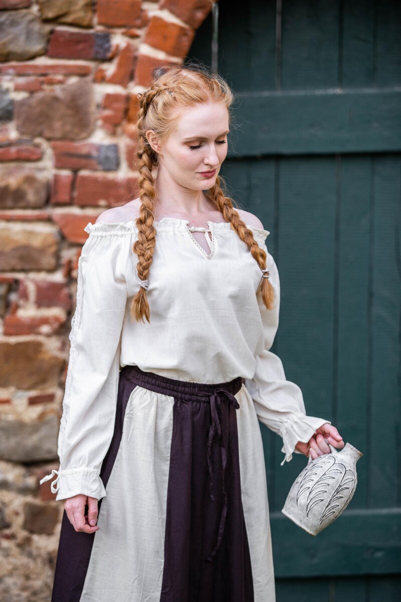 Blusa medieval con encaje "Bettina" Natur XS