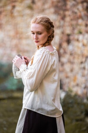 Mittelalterbluse mit Spitze "Bettina" Natur XS