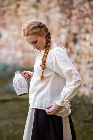 Mittelalterbluse mit Spitze "Bettina" Natur XS