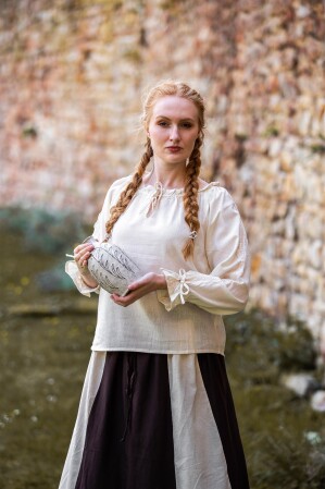 Medieval blouse with lace "Bettina" Natural L