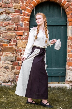 Mittelalterbluse mit Spitze "Bettina" Natur XXXL