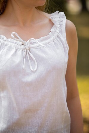 Blouse dété sans manches "Adele" Blanc M