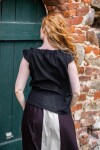 Summer blouse with ruffle "Lotte" Black XXL