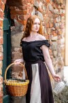 Summer blouse with ruffle "Lotte" Black XXL