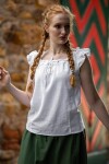 Sommerbluse mit Rüsche "Lotte" Weiß XS