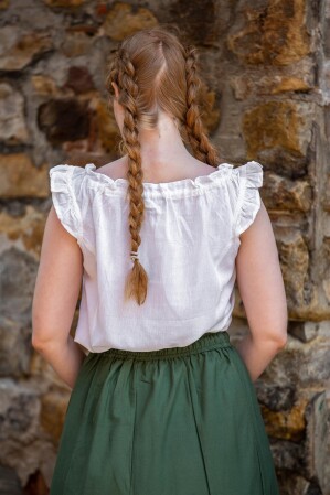 Summer blouse with ruffle "Lotte" White XL