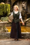 Bodice vest with embroidery "Selma" Green L